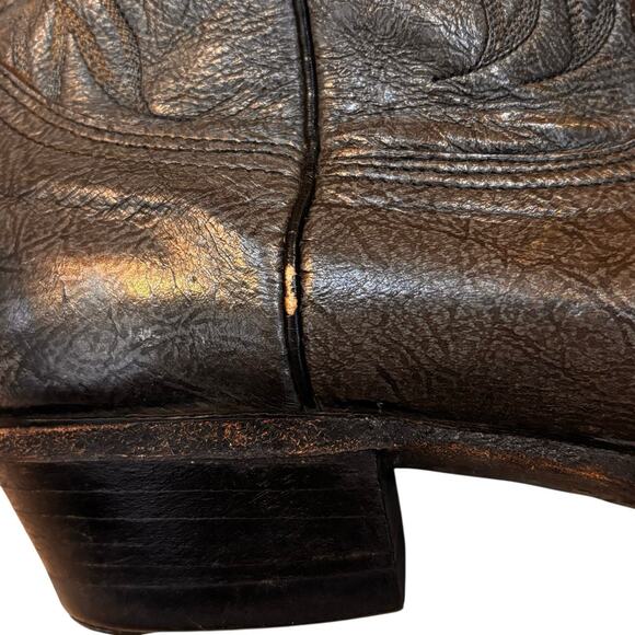 Nocona 43511 Gray Leather Cowboy Boots Men's 10.5 D Vintage Western USA Made - Picture 10 of 11